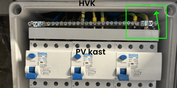 Aarde rail meterkast doorverbonden