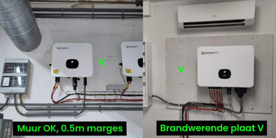 Omvormer op brandveilige achtergrond